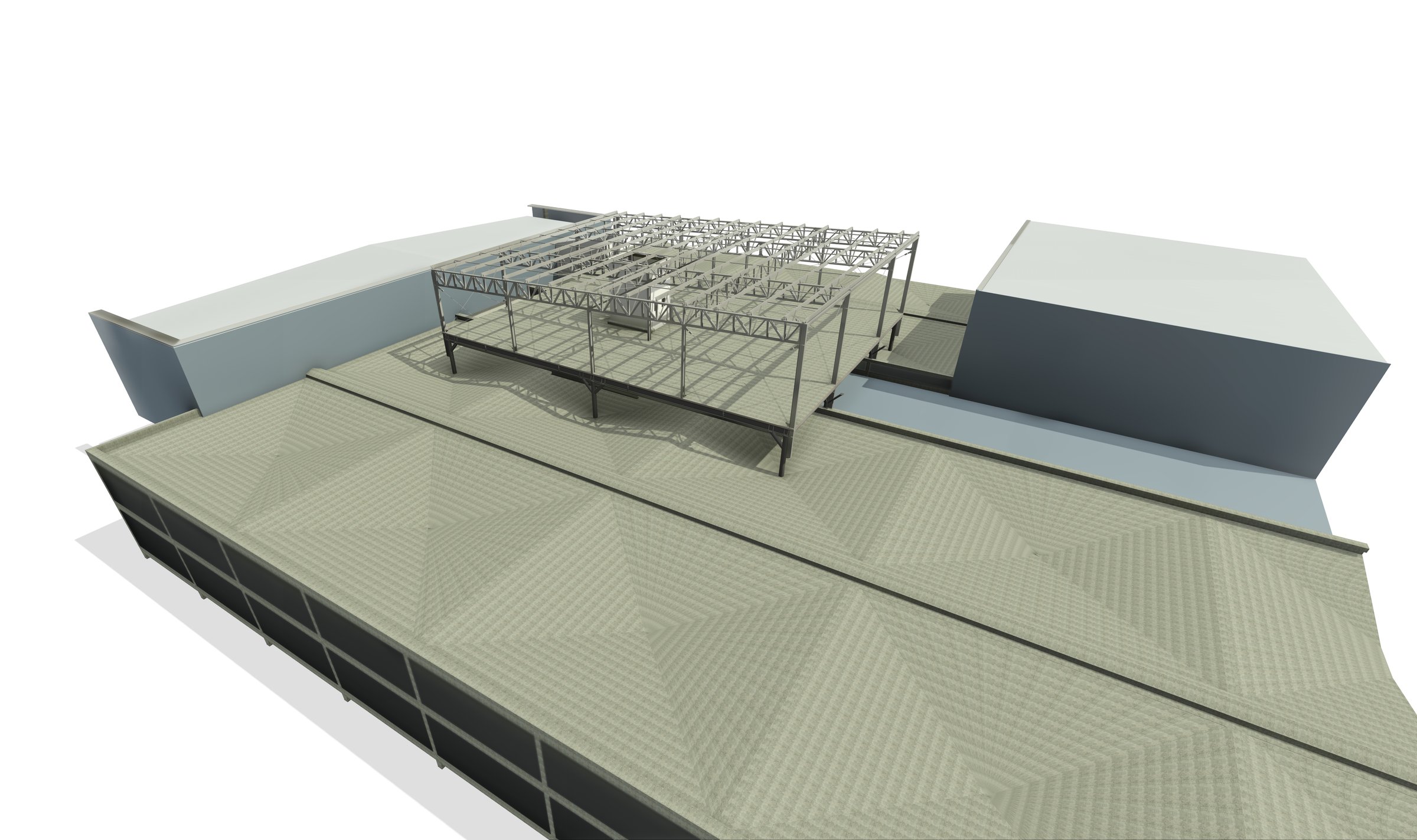 Modelagem BIM de plataforma industrial metálica em estrutura treliçada